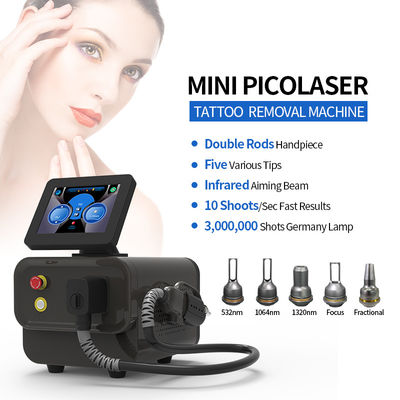 Équipement compact et polyvalent pour l'élimination des tatouages au laser 1000W Puissance laser Double barres φ7 φ8 560*370*550mm